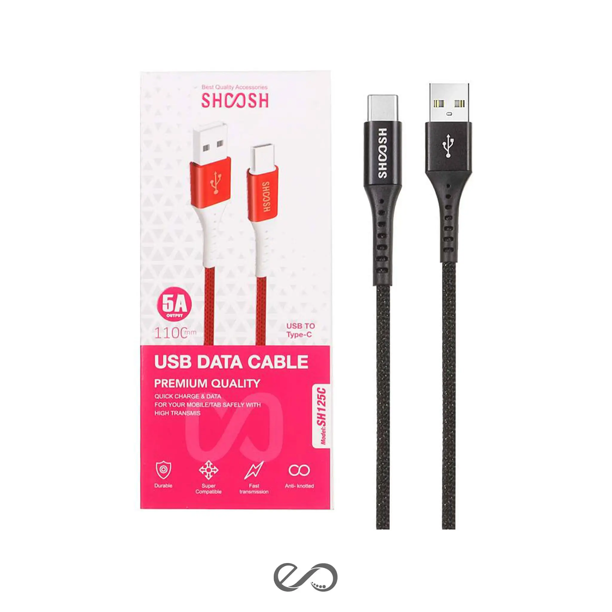 کابل شارژ تایپ سی شوش مدل SH-125C طول 1.1 متر