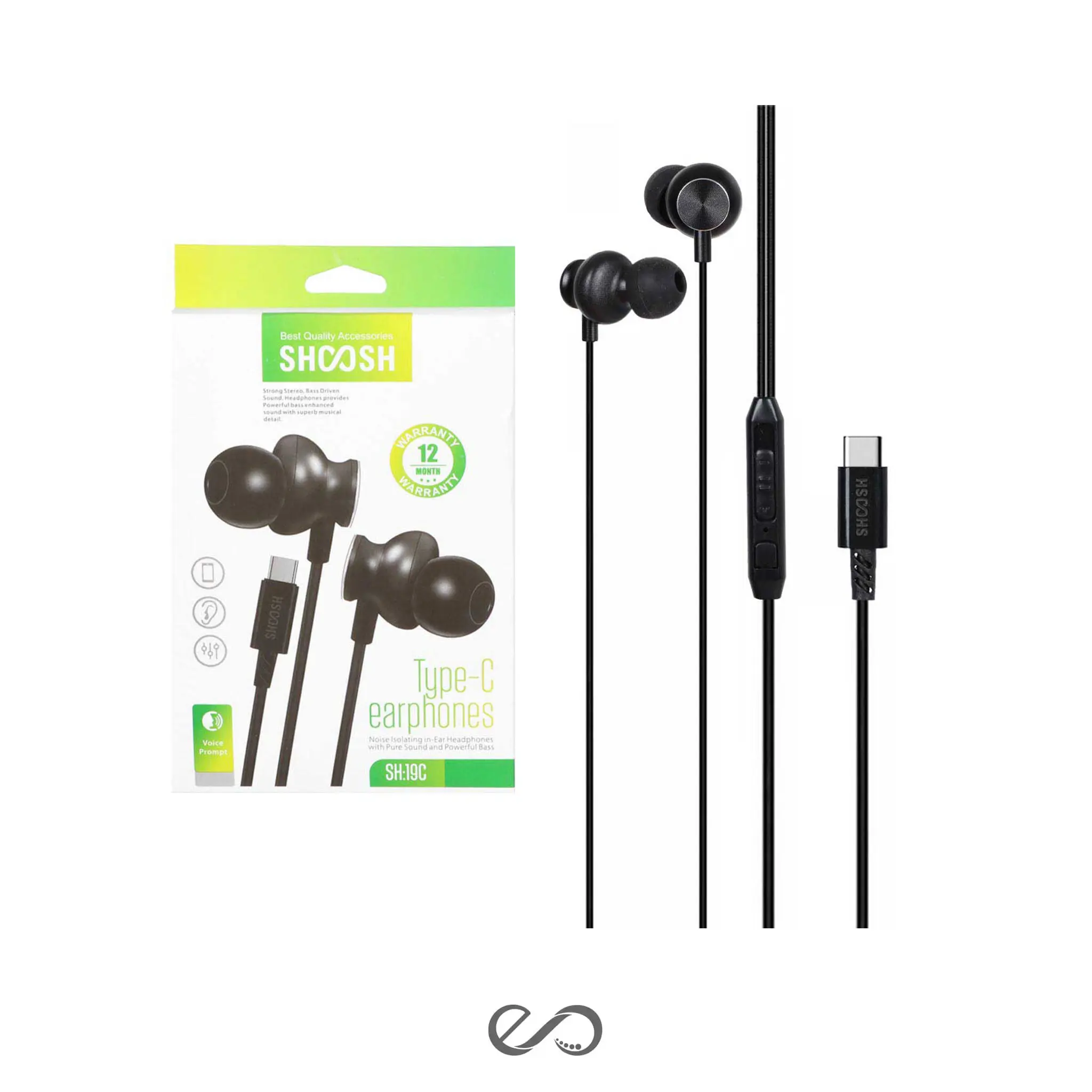 هندزفری سیمی با پورت تایپ سی شوش مدل SH-19C