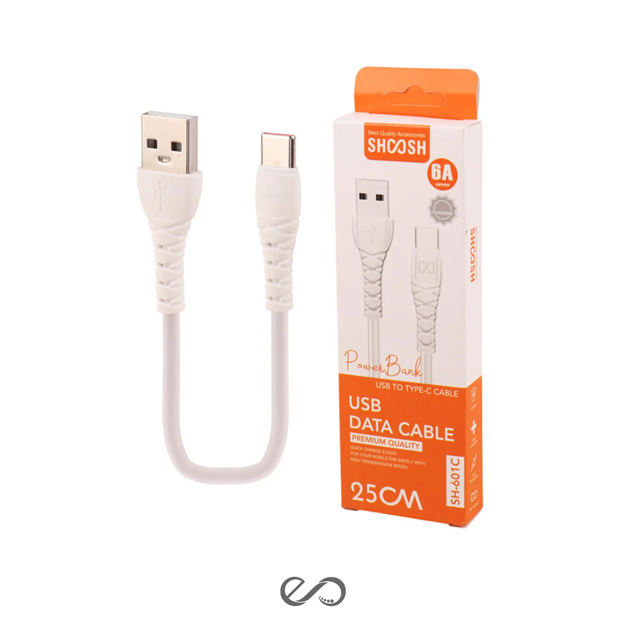 کابل فست شارژ تایپ سی شوش مدل SH-601C طول 25 سانتی متر