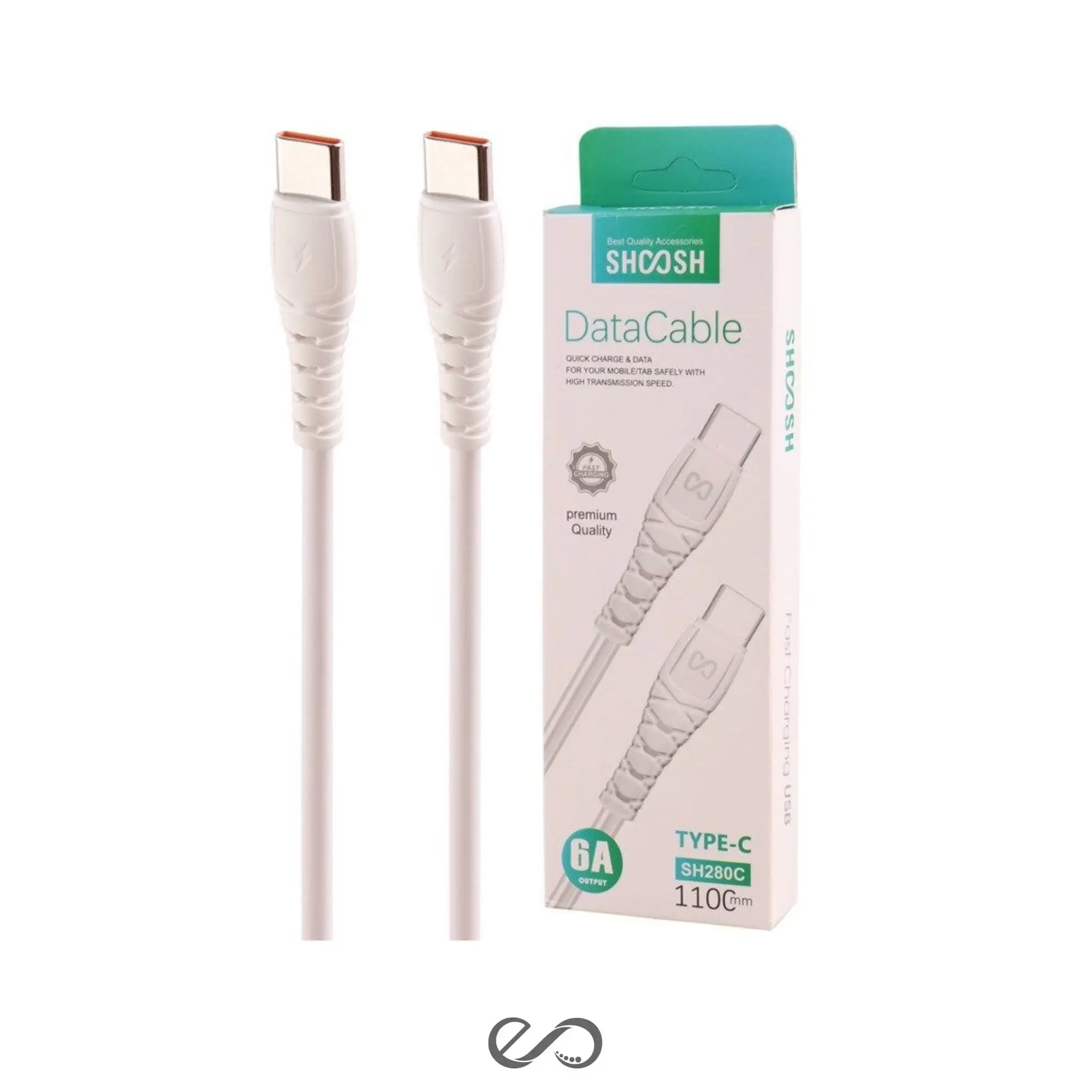 کابل شارژ تایپ سی به تایپ سی مدل SH-280C طول 1.1 متر