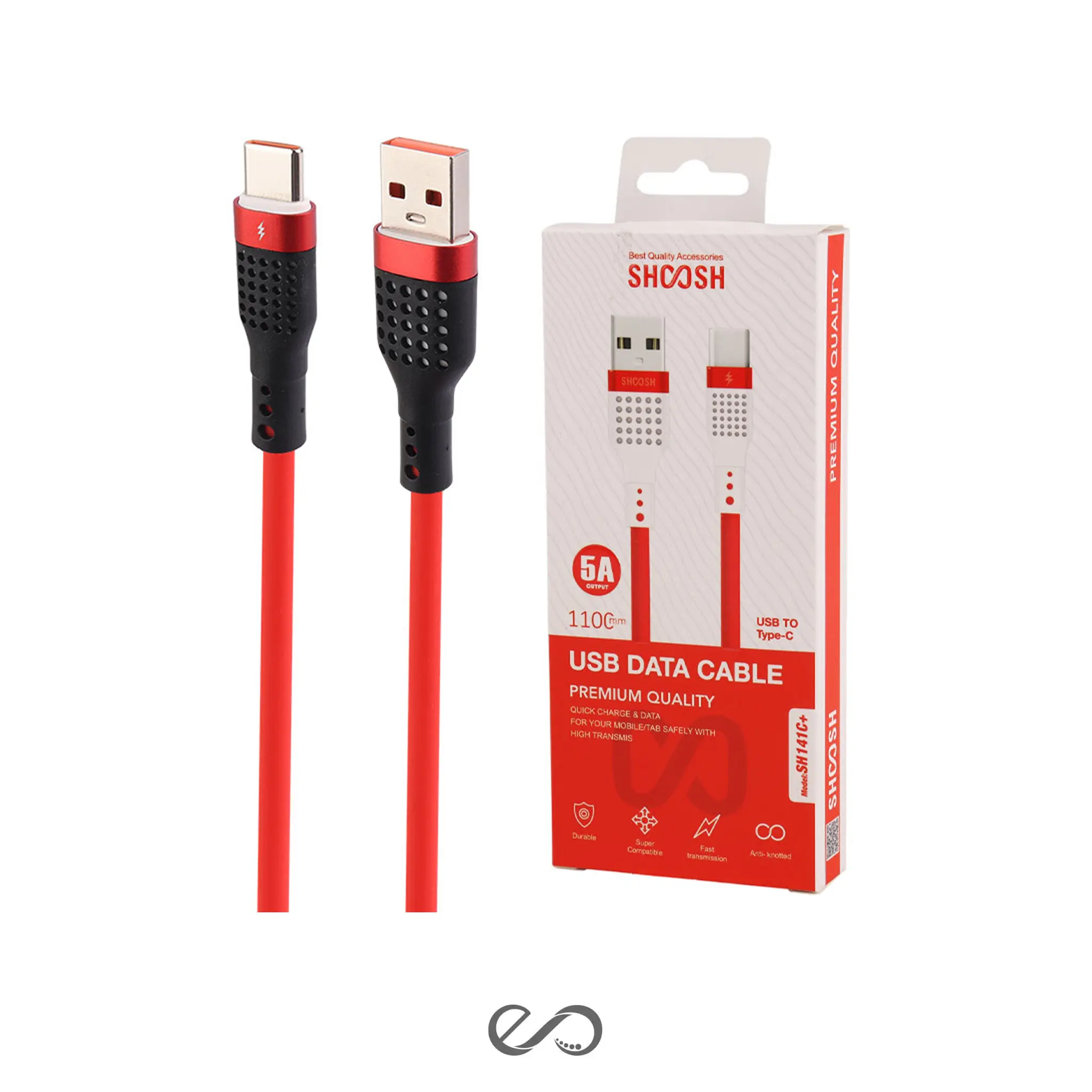 کابل شارژ تایپ سی شوش مدل +SH-141C طول 1.1 متر