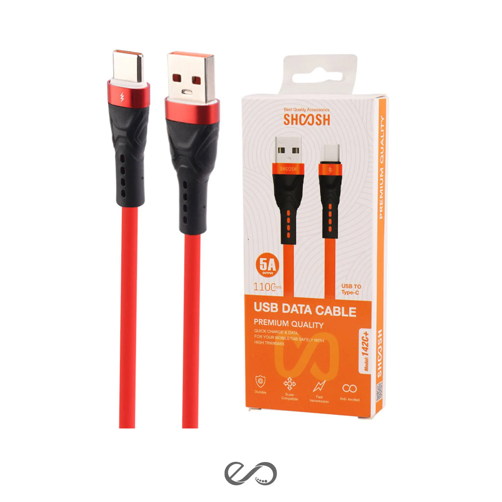 کابل شارژ تایپ سی شوش مدل +SH-142C طول 1.1 متر